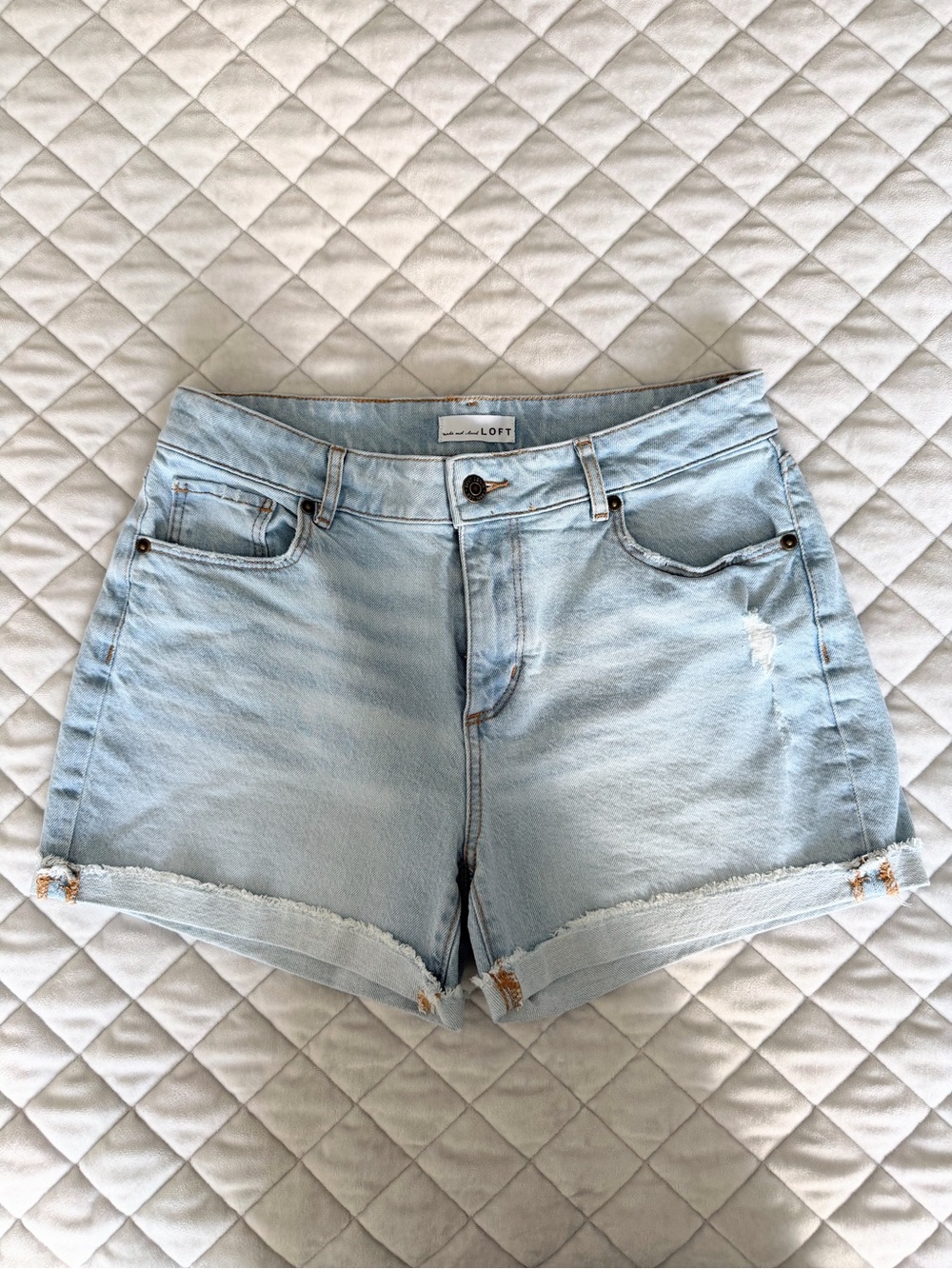 Loft light wash denim shorts size 2